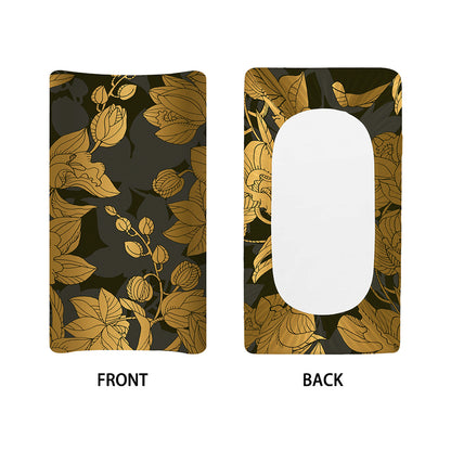 Golden Orchid Pattern Print Changing Pad Cover