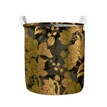 Golden Orchid Pattern Print Collapsible Laundry Basket