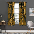Golden Orchid Pattern Print Grommet Curtain Panels