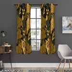 Golden Orchid Pattern Print Curtain