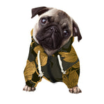 Golden Orchid Pattern Print Dog Zip Up Hoodie