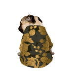 Golden Orchid Pattern Print Dog Zip Up Jacket