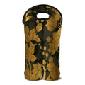 Golden Orchid Pattern Print Double Neoprene Wine Tote