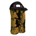Golden Orchid Pattern Print Double Neoprene Wine Tote