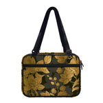 Golden Orchid Pattern Print Double Strap Bible Bag