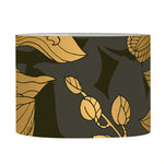 Golden Orchid Pattern Print Drum Lamp Shade