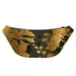 Golden Orchid Pattern Print Fanny Pack