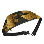 Golden Orchid Pattern Print Fanny Pack