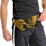 Golden Orchid Pattern Print Fanny Pack
