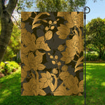 Golden Orchid Pattern Print Garden Flag