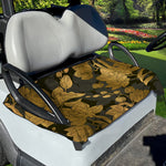 Golden Orchid Pattern Print Golf Cart Seat Cover