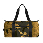 Golden Orchid Pattern Print Gym Bag