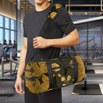 Golden Orchid Pattern Print Gym Bag