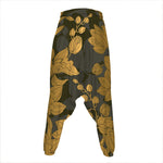 Golden Orchid Pattern Print Hammer Pants