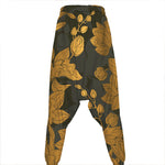 Golden Orchid Pattern Print Hammer Pants