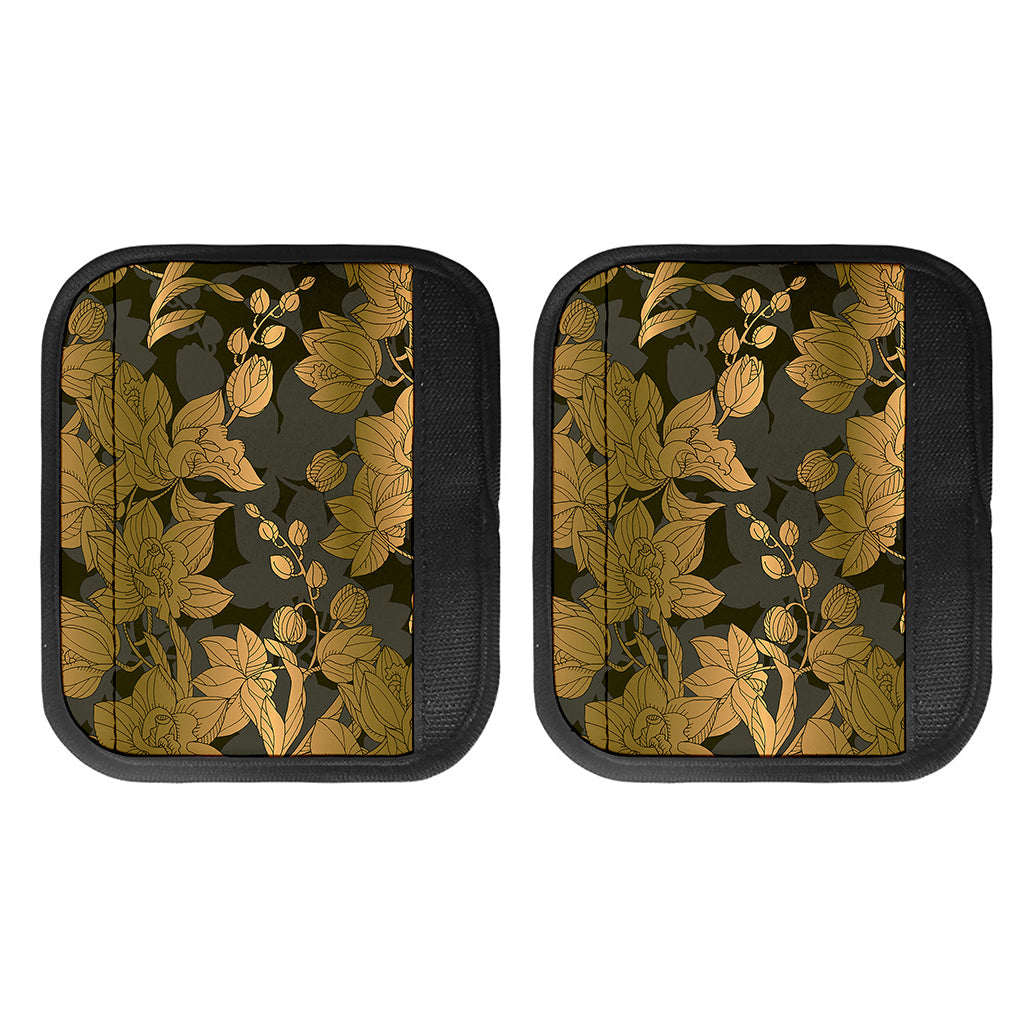 Golden Orchid Pattern Print Handle Covers