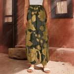 Golden Orchid Pattern Print Harem Pants