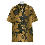 Golden Orchid Pattern Print Hawaiian Shirt