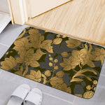 Golden Orchid Pattern Print Indoor Door Mat