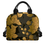 Golden Orchid Pattern Print Insulated Lunch Bag