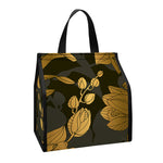 Golden Orchid Pattern Print Insulated Lunch Tote