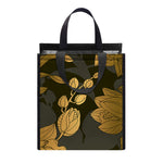 Golden Orchid Pattern Print Insulated Lunch Tote