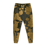 Golden Orchid Pattern Print Jogger Pants