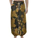 Golden Orchid Pattern Print Lantern Pants