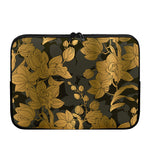 Golden Orchid Pattern Print Laptop Sleeve