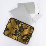 Golden Orchid Pattern Print Laptop Sleeve