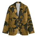 Golden Orchid Pattern Print Men's Blazer