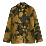 Golden Orchid Pattern Print Men's Blazer