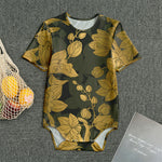 Golden Orchid Pattern Print Men's Bodysuit