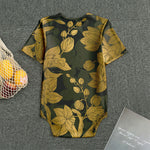 Golden Orchid Pattern Print Men's Bodysuit