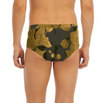 Golden Orchid Pattern Print Men's Briefs