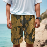 Golden Orchid Pattern Print Men's Cargo Shorts