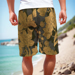 Golden Orchid Pattern Print Men's Cargo Shorts