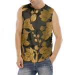 Golden Orchid Pattern Print Men's Fitness Tank Top