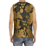 Golden Orchid Pattern Print Men's Fitness Tank Top