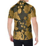 Golden Orchid Pattern Print Men's Shirt