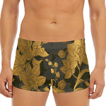 Golden Orchid Pattern Print Men's Short Boxer Briefs