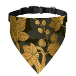 Golden Orchid Pattern Print Over The Collar Dog Bandana