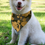 Golden Orchid Pattern Print Over The Collar Dog Bandana