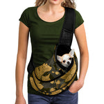 Golden Orchid Pattern Print Pet Sling Carrier