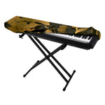 Golden Orchid Pattern Print Piano Keyboard Cover