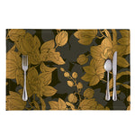Golden Orchid Pattern Print Placemat