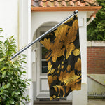 Golden Orchid Pattern Print Polyester Flag
