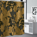 Golden Orchid Pattern Print Premium Shower Curtain