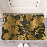 Golden Orchid Pattern Print Rubber Doormat