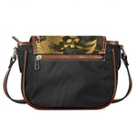 Golden Orchid Pattern Print Saddle Bag